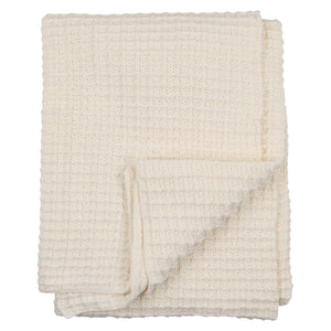 Peluche Waffle Knit Blankets - Cream