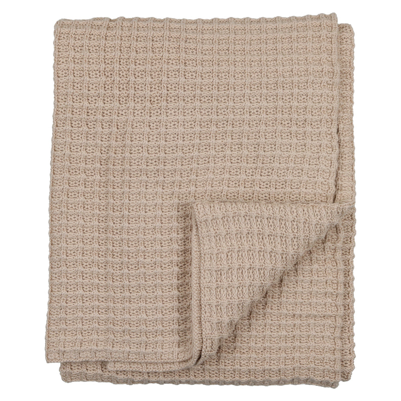 Peluche Waffle Knit Blankets - Tan