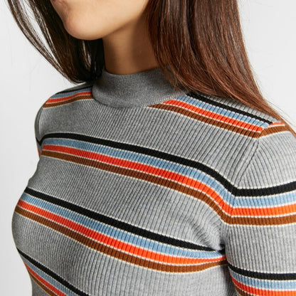 Striped Sweater - Grey