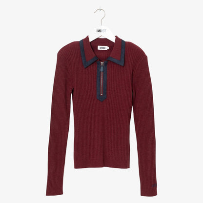 Outline Polo - MERLOT RED