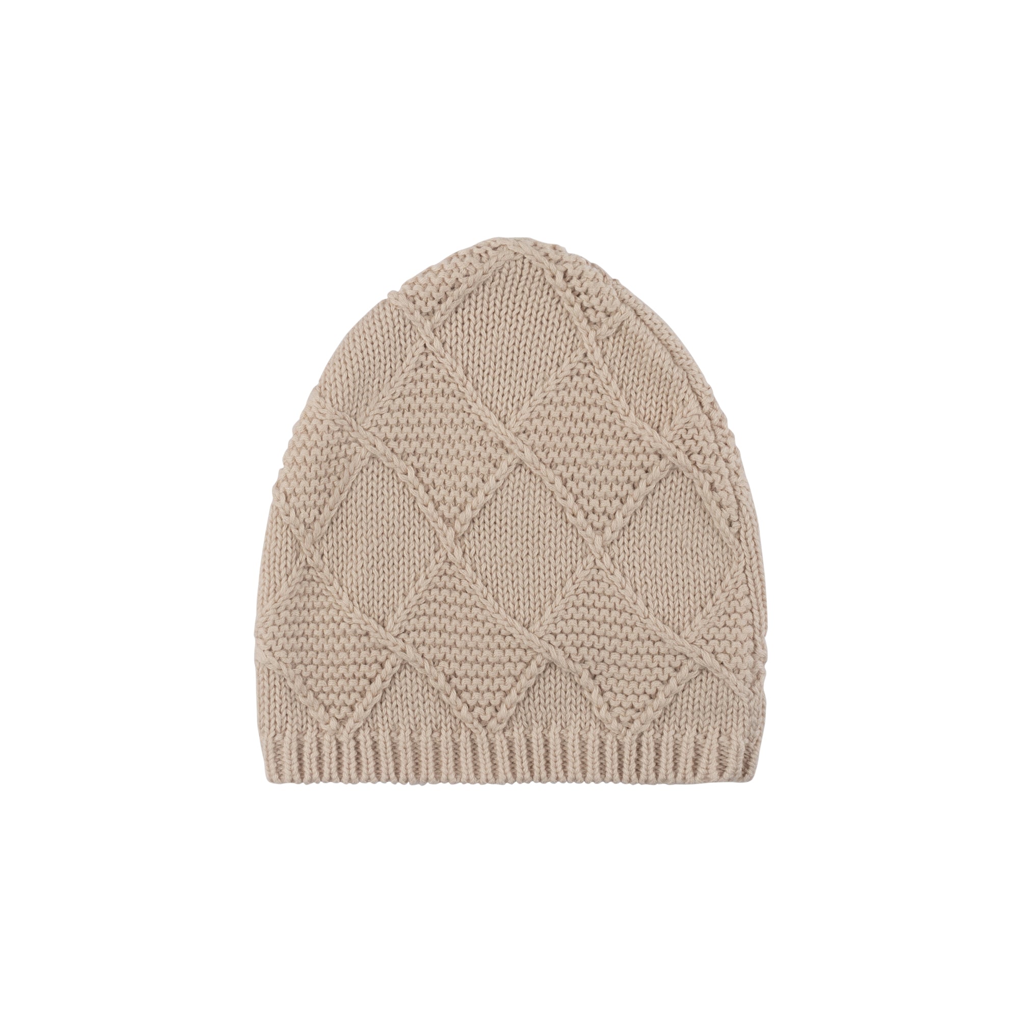 Argyle Knit Beanie - Winter Cream