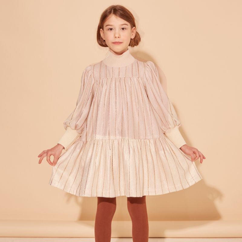 Word Of Mouth Dress - White &amp; Gold