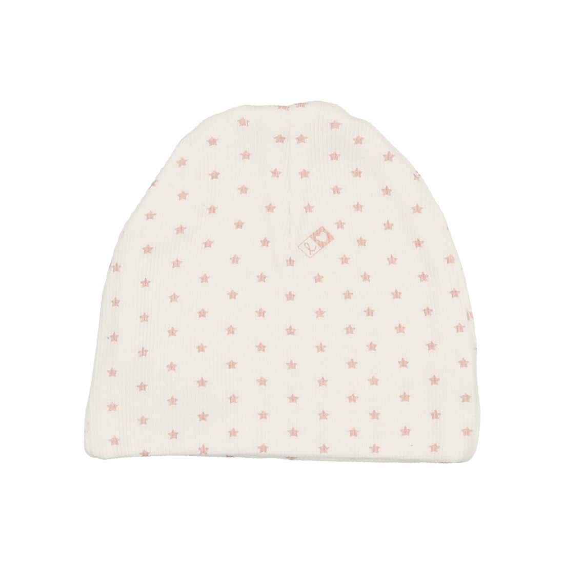 Ribbed Star Beanie - White/pink