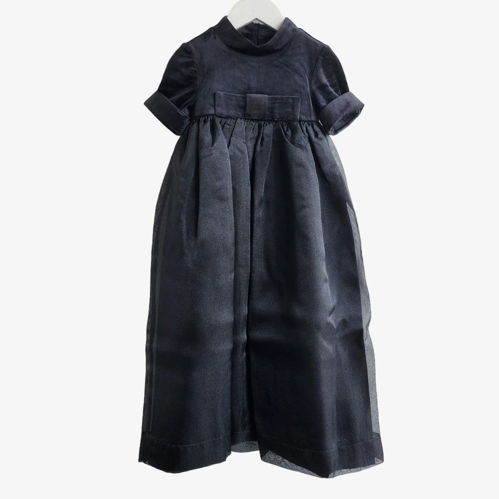 Velvet Trim Dress - Black