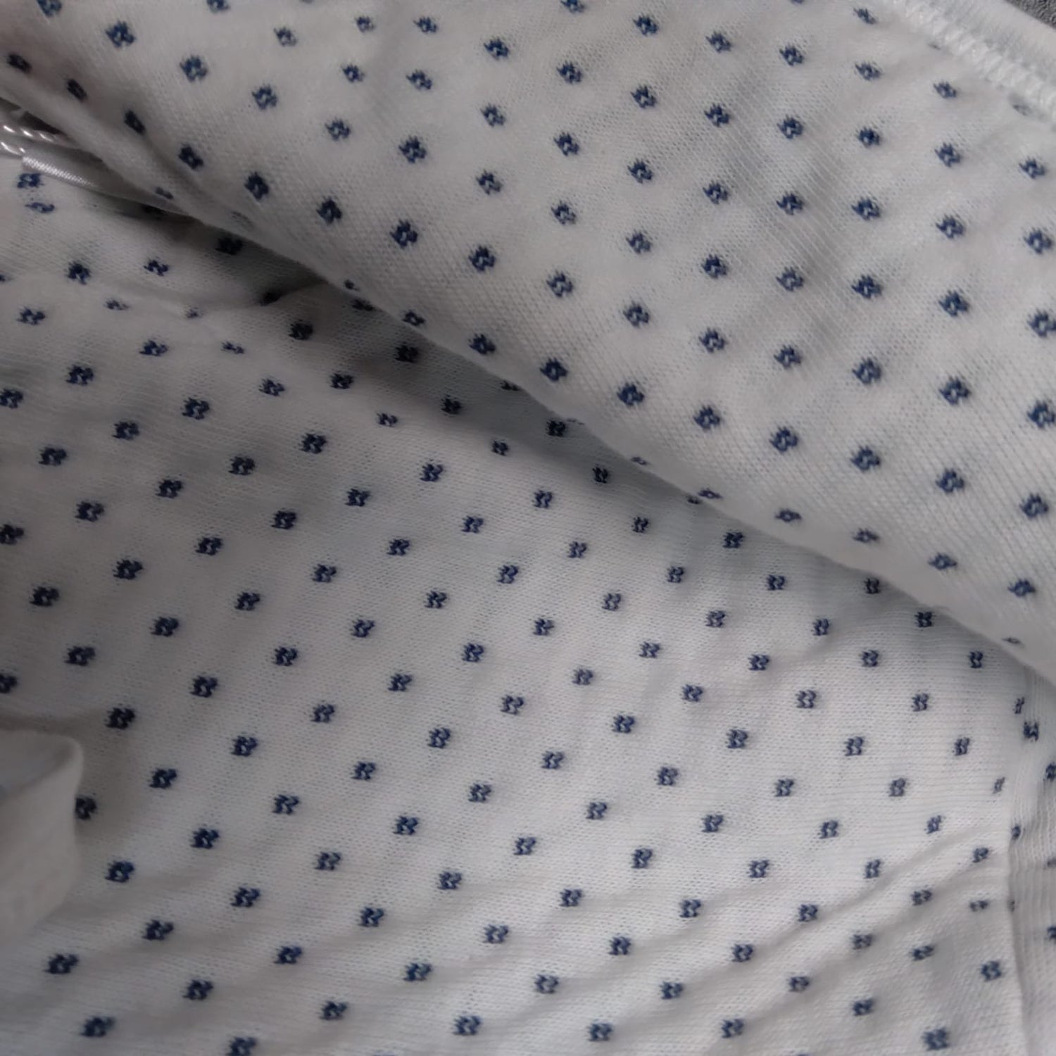 Velour Bonnet - White/navy Dots