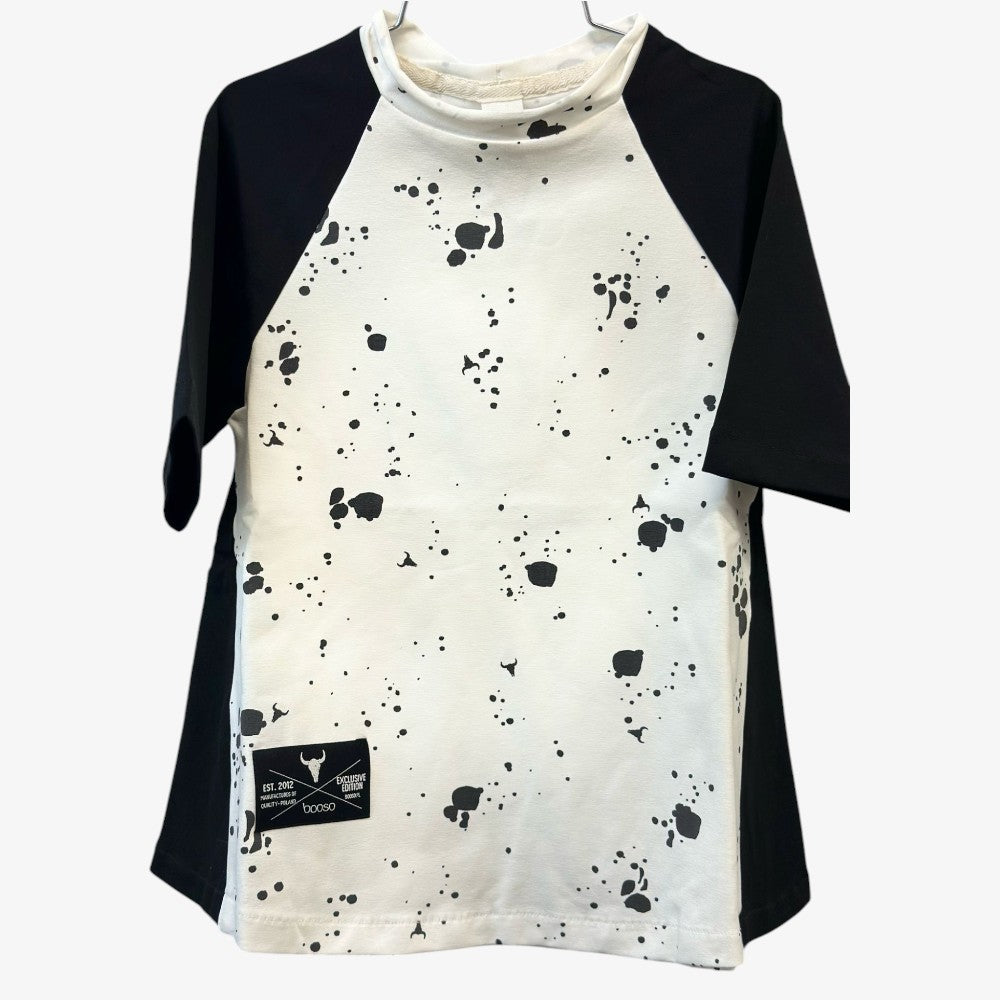 Splash Dress - Ecru&black