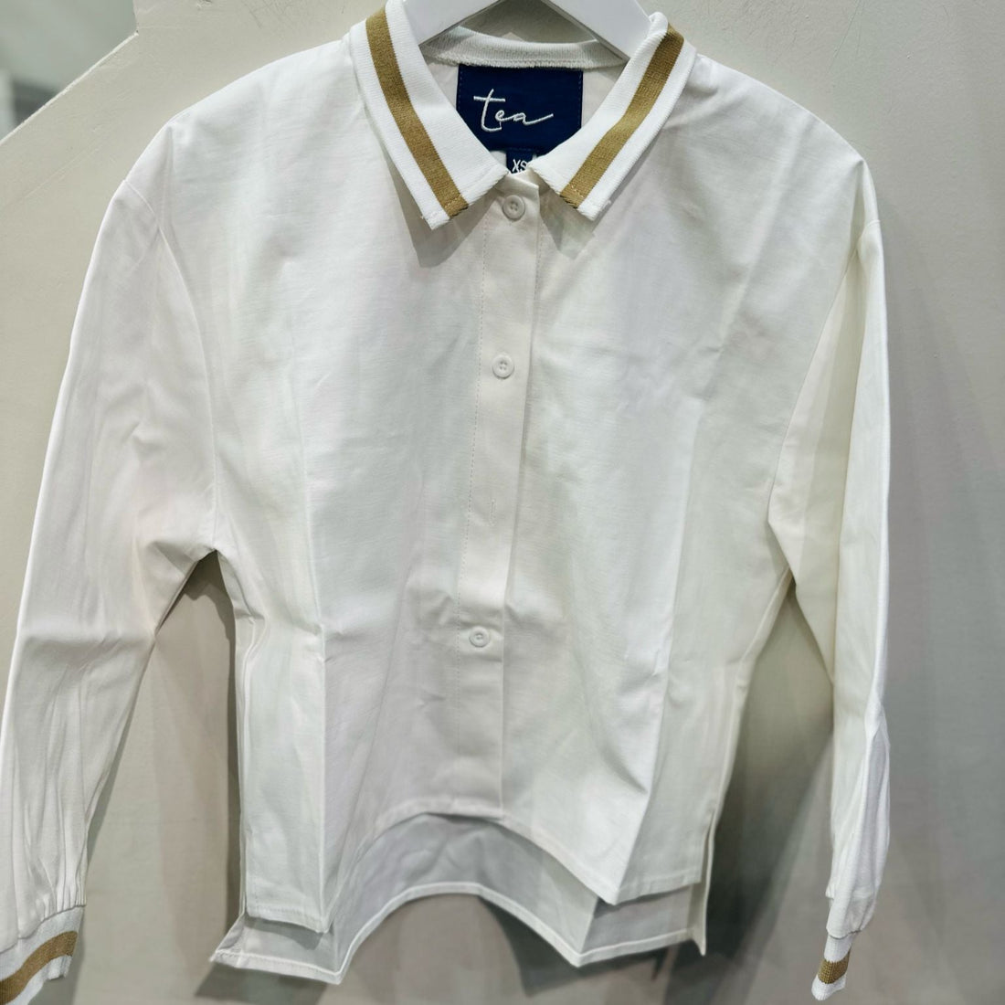 Stripe Crop Blouse - White