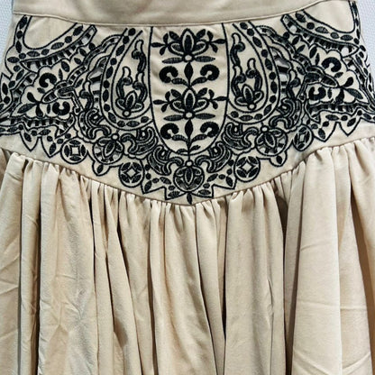 Embroidered Skirt - Nougat &amp; Black