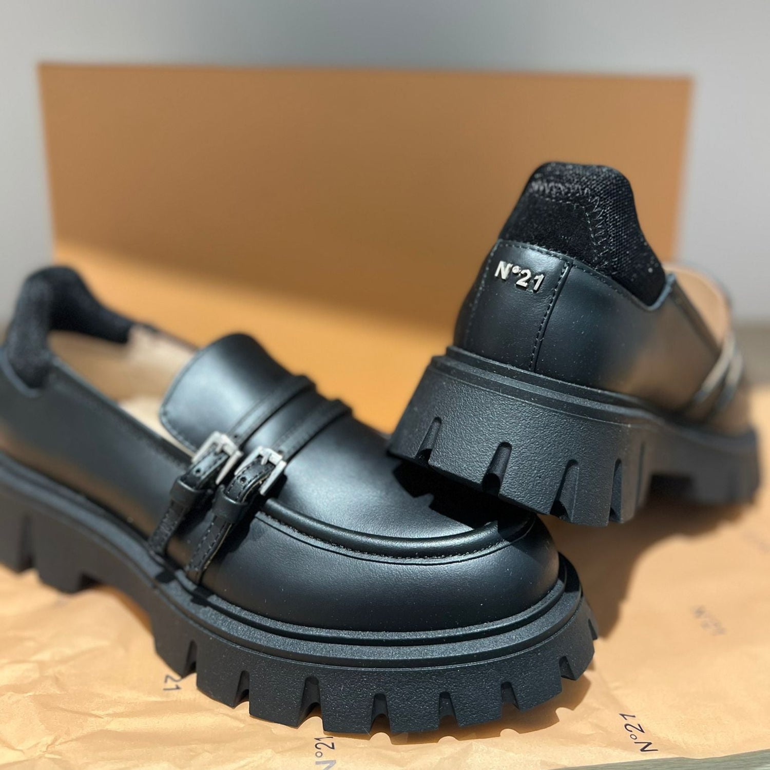 Buckle Chunky Loafer - Black