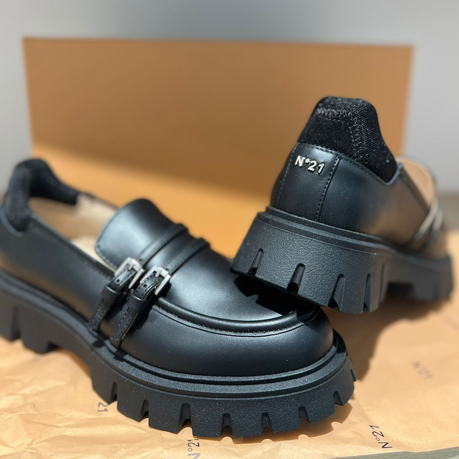 Buckle Chunky Loafer - Black