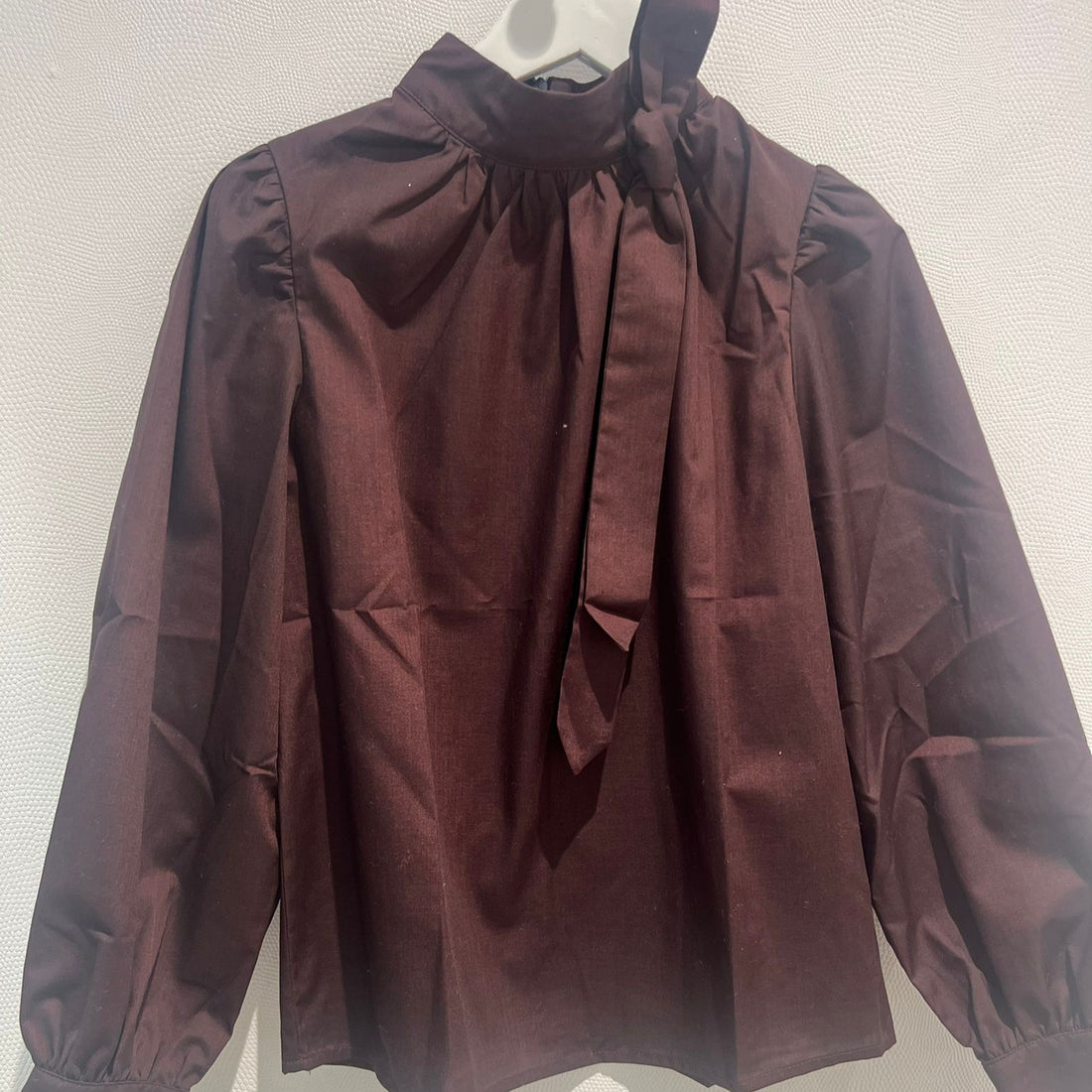 Blouse With Bow - Burgundy