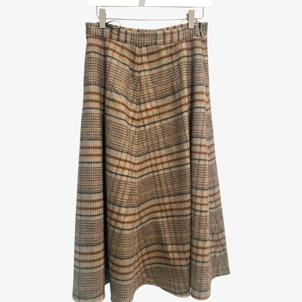 Plaid Skirt - Brown