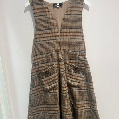 Plaid Pocket Dress - Brown