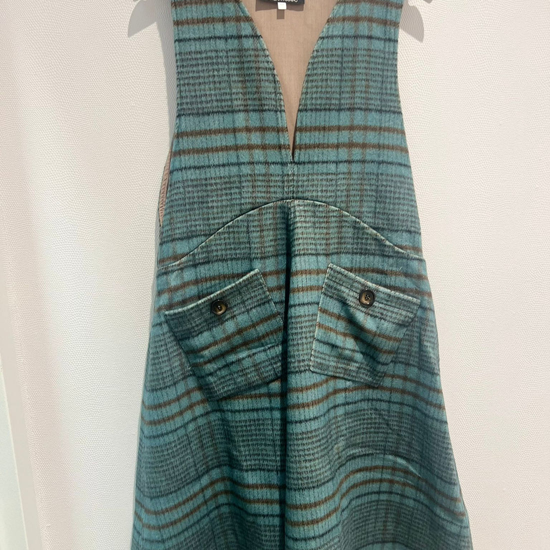 Plaid Pocket Dress - Blue