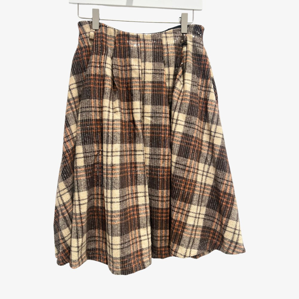 Giacinto Tartan Skirt - Brown