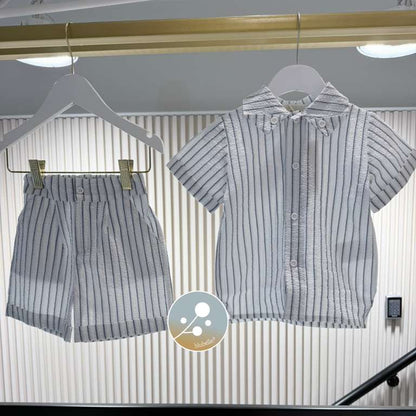 Stripe Shirt And Shorts - Army Green