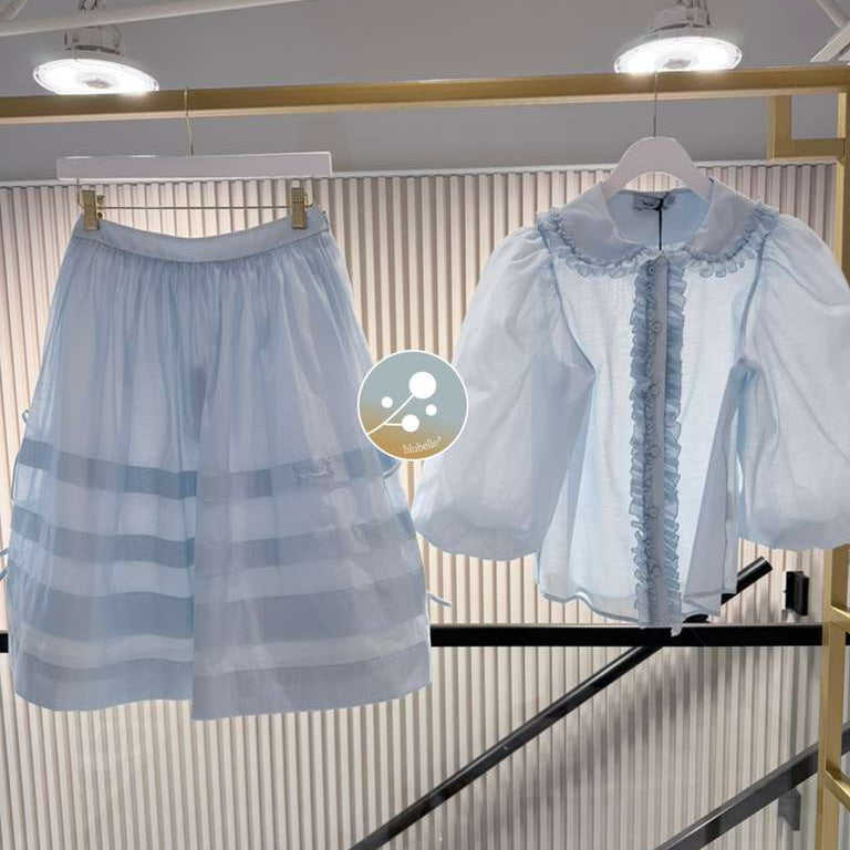 Ruffle Shirt - Light Blue