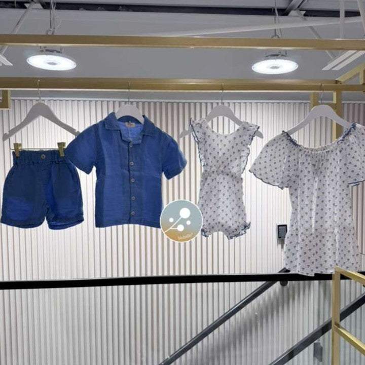 Linen Bermuda - Ocean Blue