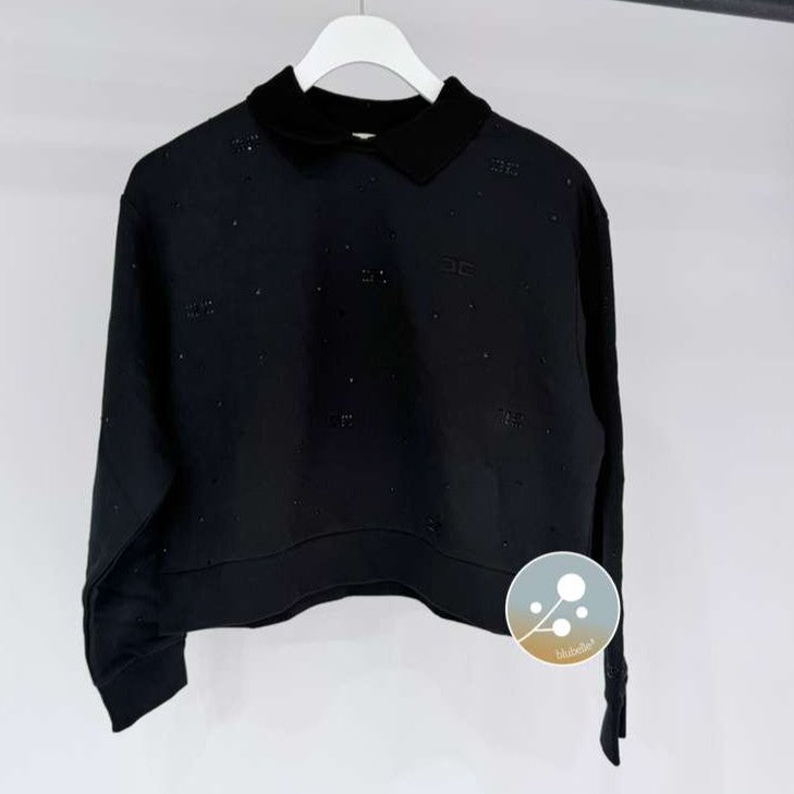 Logo Collar Sweatshirt - Black
