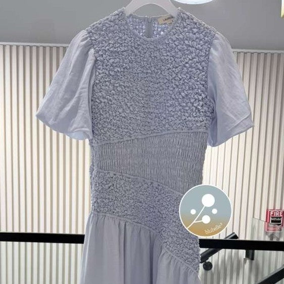 Shirred Dress - Pale Blue