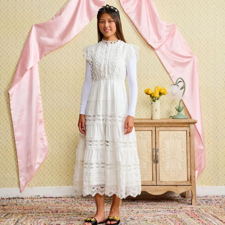 Lace Trim Jumper - White