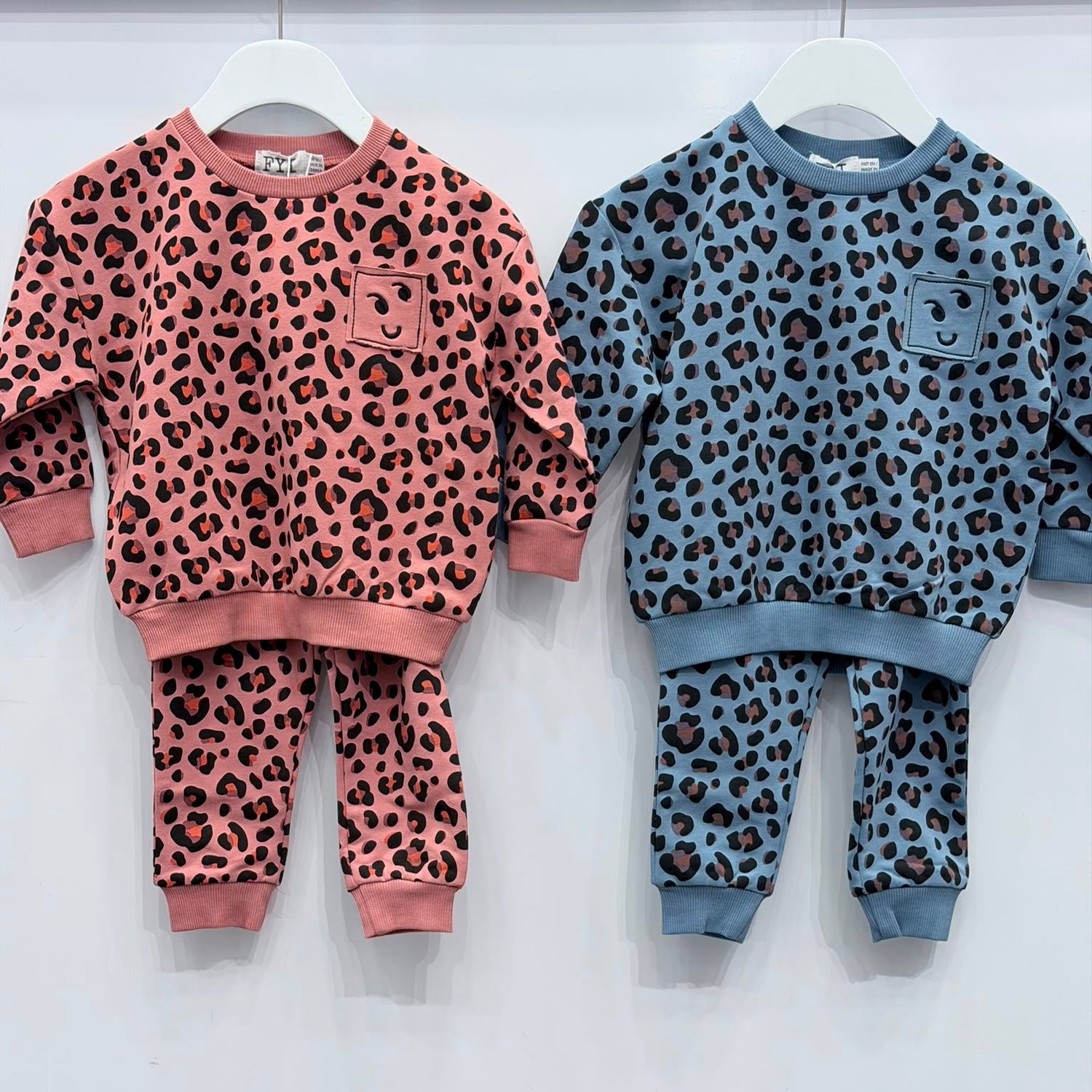 Leopard Sweatshirt And Pants - Blue