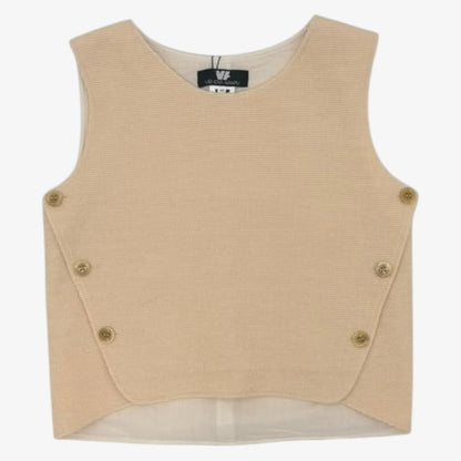 Button Vest And Skirt - Ivory