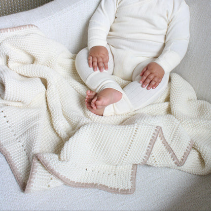 Trim Knit Blanket - Oat