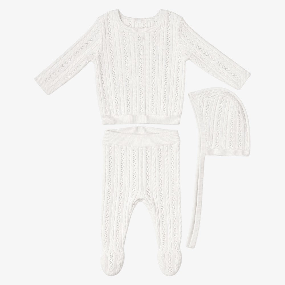 Pointelle Bris Set - White