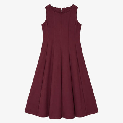 Fit And Flare Wool Dress - Wine