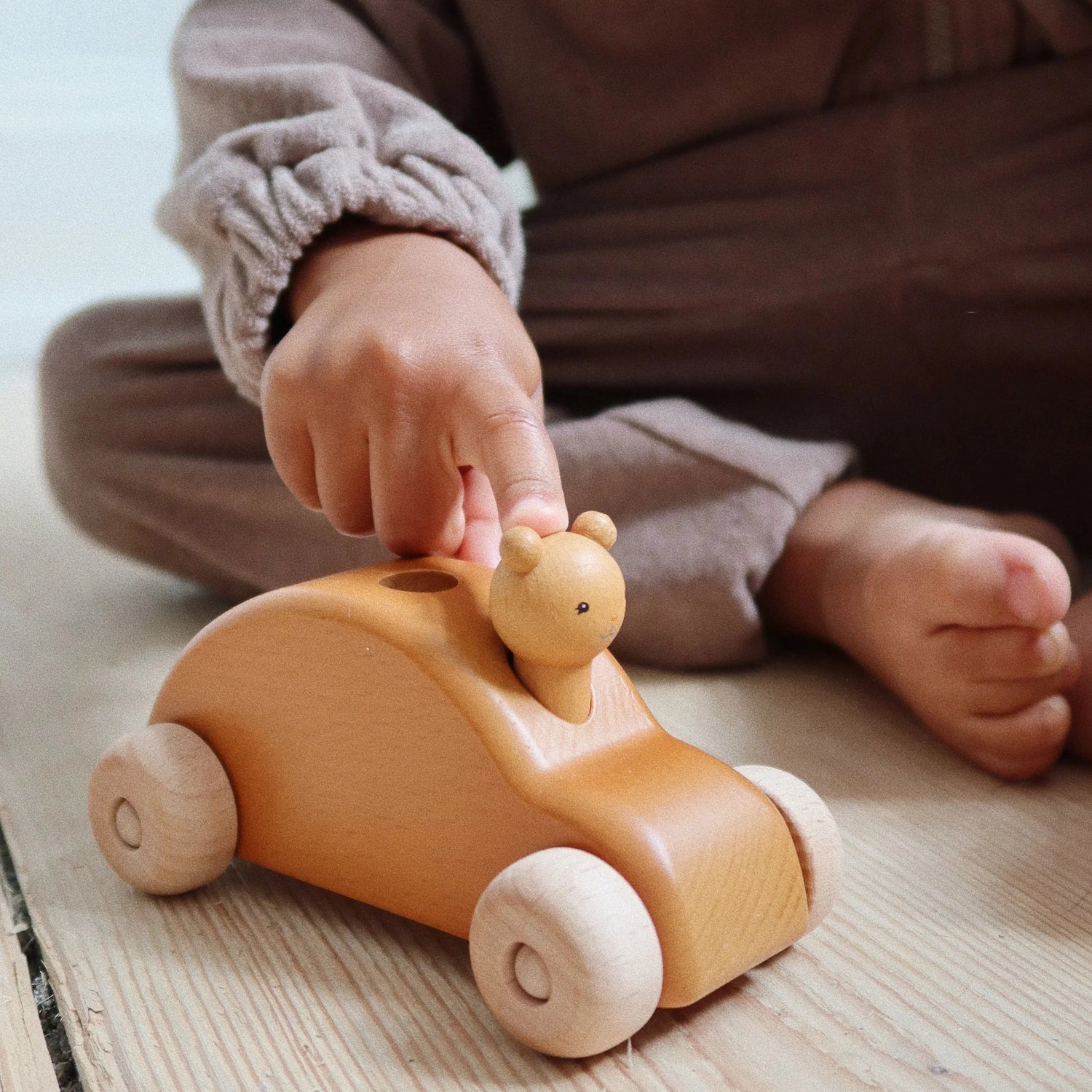 Wooden Pop Up Car - Brown