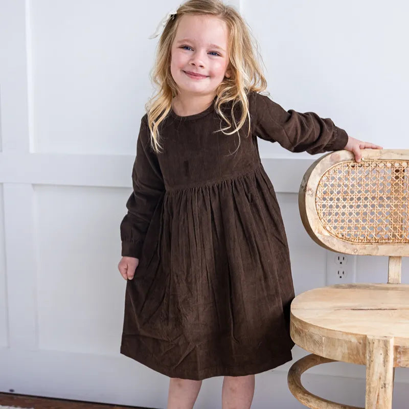 Corduroy Dress - Brown