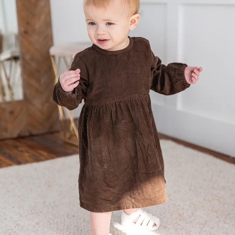 Corduroy Dress - Brown