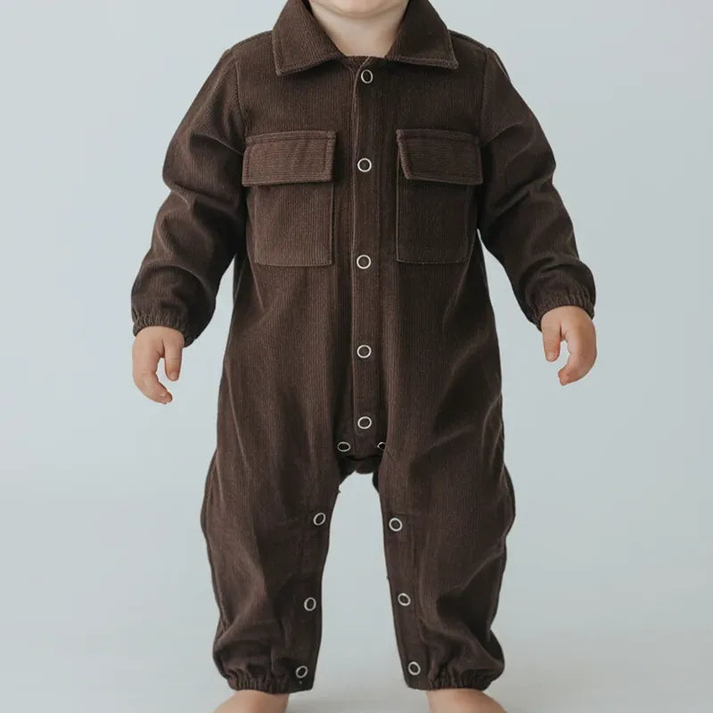 Corduroy Romper - Brown