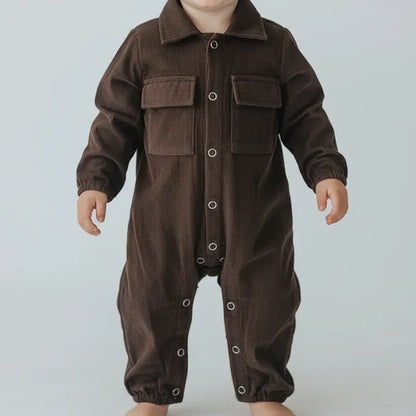 Corduroy Romper - Brown