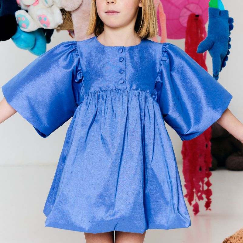 Gathered Dress - Blue