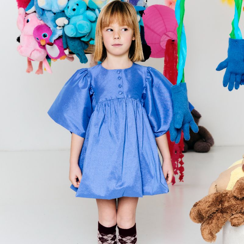 Gathered Dress - Blue
