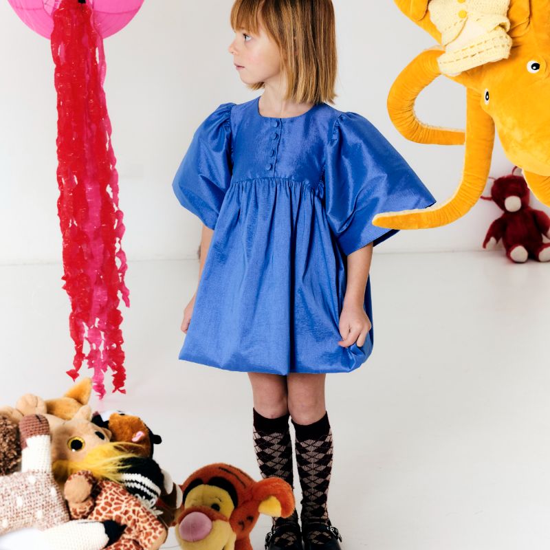 Gathered Dress - Blue