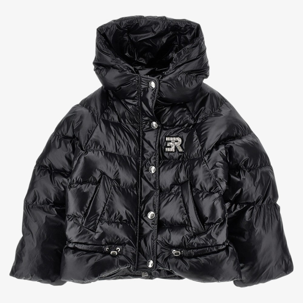 Glossy Puffer Jacket - Black