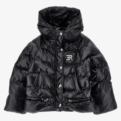 Glossy Puffer Jacket - Black