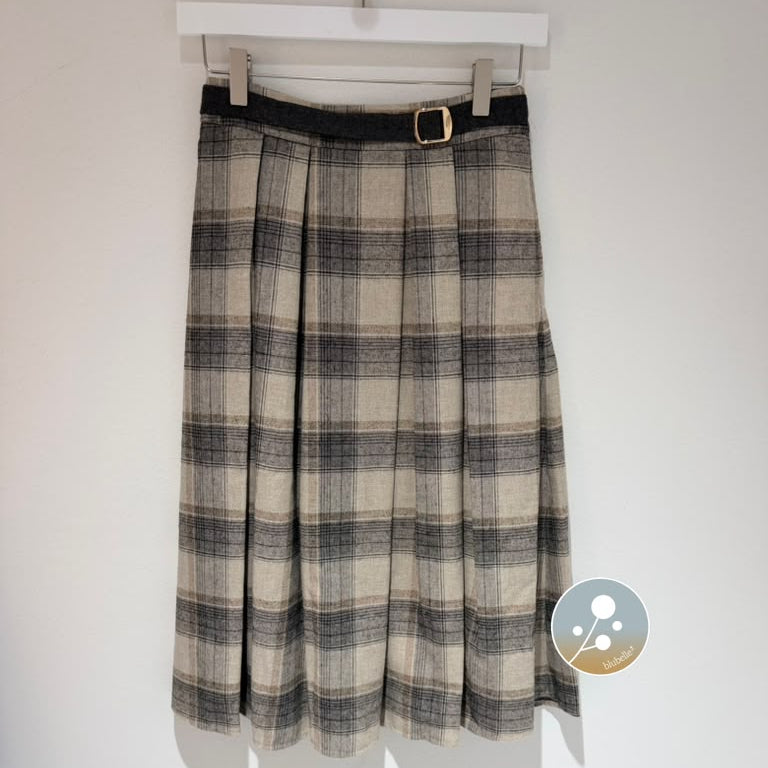Belted Skirt - Plaid Light