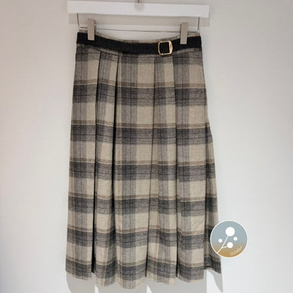 Belted Skirt - Plaid Light