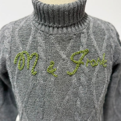 Logo Turtleneck - DARK GRAY &amp; GREEN
