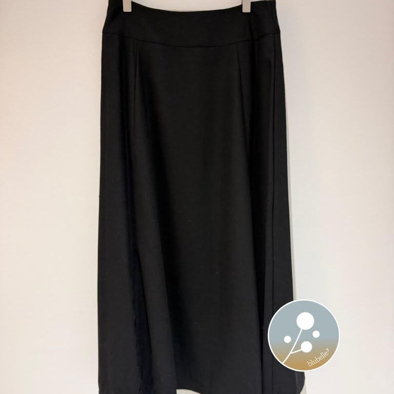 Flared Wool Skirt - Black