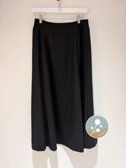 Flared Wool Skirt - Black