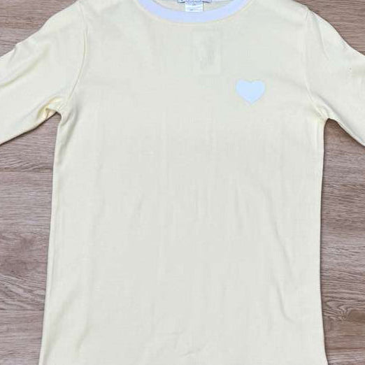 Heart Tee - Yellow &amp; White