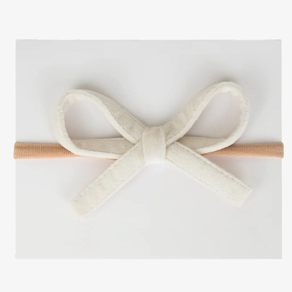 Velvet Bow Headband - Cream