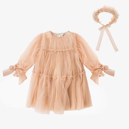 Flora Collar Dress - Beige