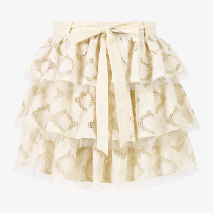 Ava Embroidered Top And Skirt - Oat