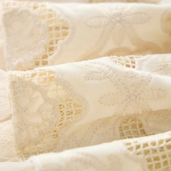 Ava Embroidered Top And Skirt - Oat